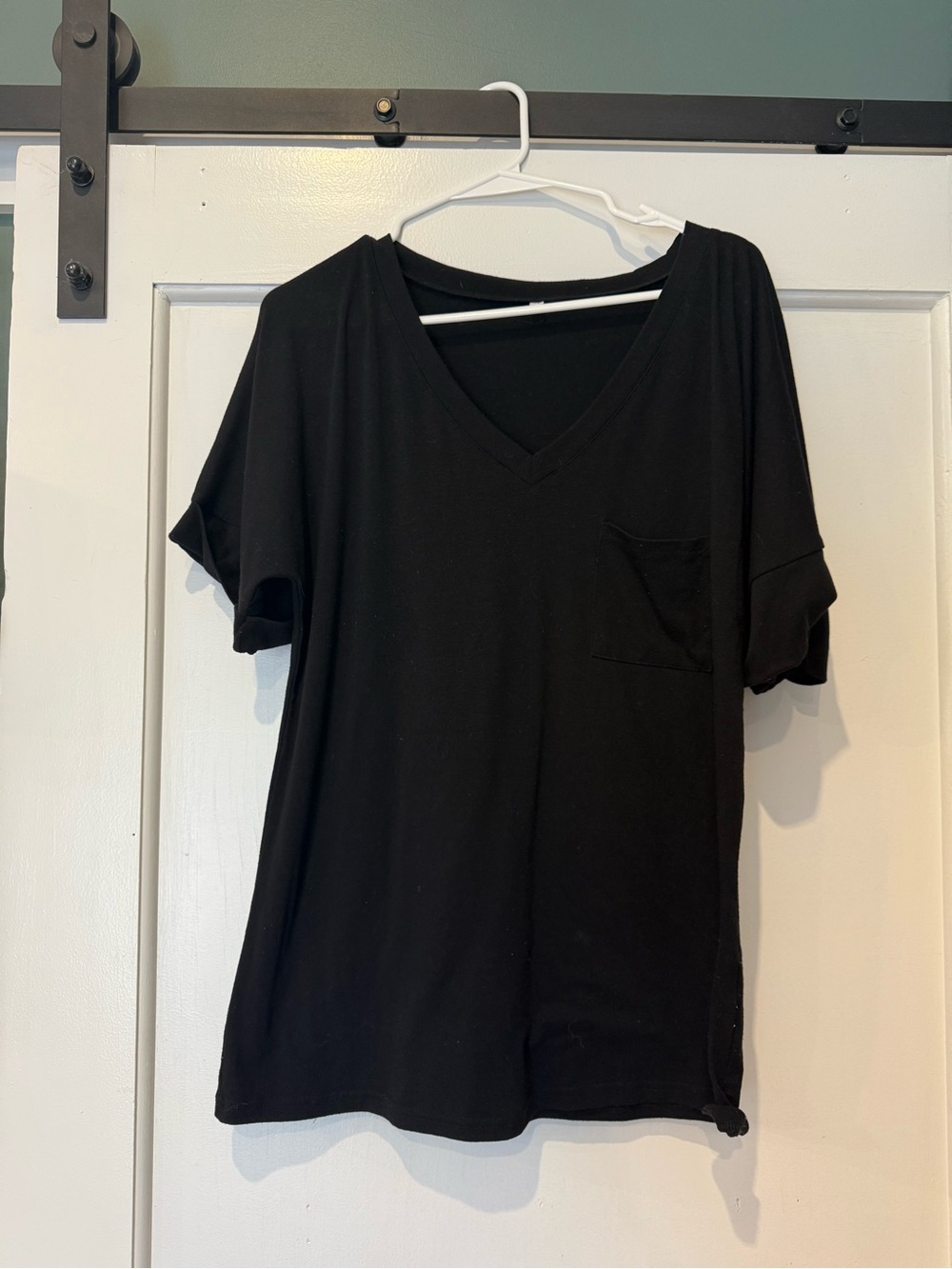 Classic V-Neck Short Sleeve Tee - Black